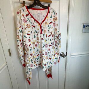 LC Lauren Conrad Holiday Village 2 pc Maternity Pajama Set size XL NEW with TAGS